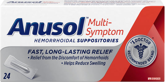 Hemorrhoid Relief Suppositories, 24 Pack