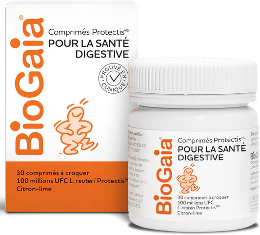 BioGaia Protectis Lemon-Lime Probiotic Chewable Tablets 30 Count