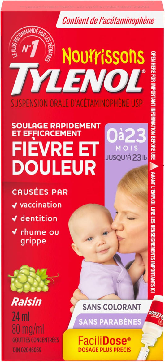 Infants' Tylenol Dye-Free Acetaminophen White Grape 24mL