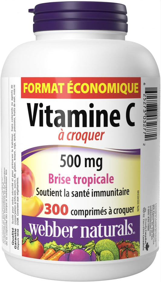 Chewable Vitamin C 500mg Tropical Breeze 300 Tablets
