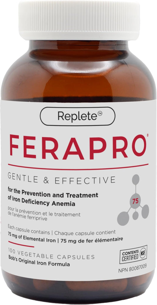 FERAPRO 75mg Vegan Iron Capsules 100ct