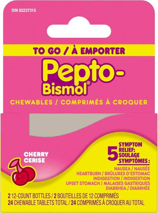 Cherry Chewable Digestive Relief Tablets, 24 Pack