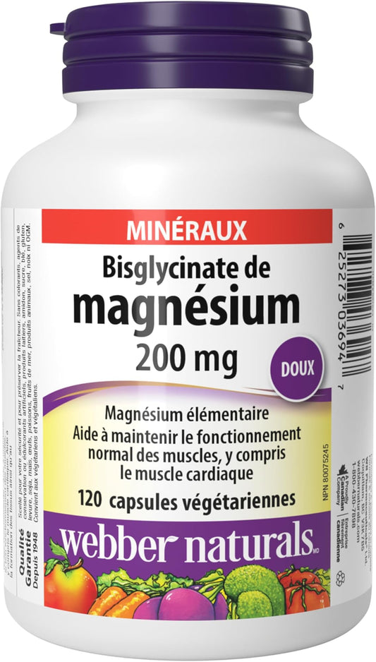 Magnesium Bisglycinate 200mg Veg Caps 120 Count