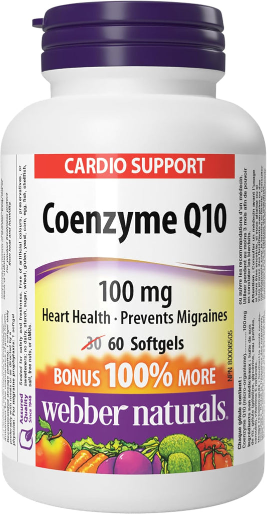 Coenzyme Q10 100mg Softgels, 60 Count