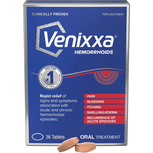 Venixxa 500mg Hemorrhoid Relief Tablets, 36 Count