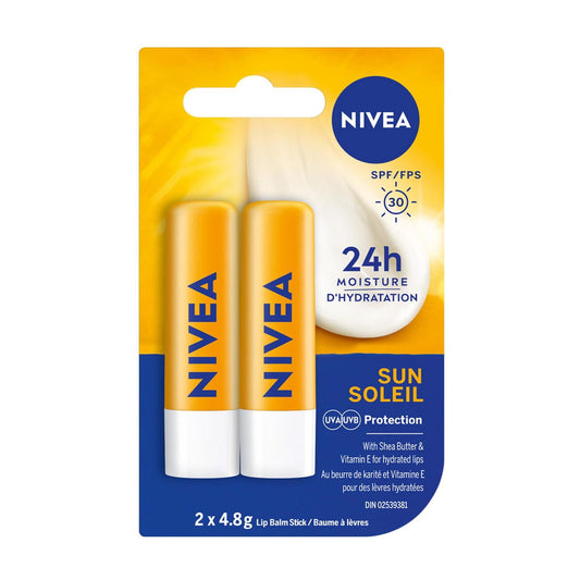NIVEA Sun SPF 30 Lip Balm Duo 2-Pack