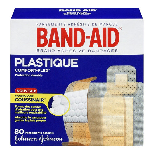 Plastic Assorted Bandages, 80-Pack