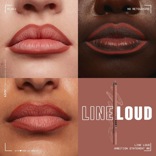 Line Loud, Waterproof Lip Pencil, Infused with Vitamin E, Vegan Formula
