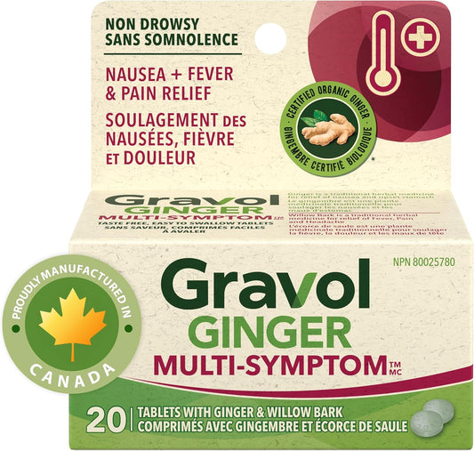 Ginger & Willow Bark Natural Relief Tablets, 20 Count