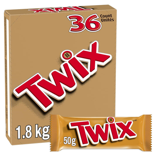 Twix Singles Chocolate Bars 36 Pack 51g Each