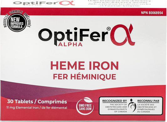 Optifer Alpha Heme Iron 11mg Tablets, 30 Count
