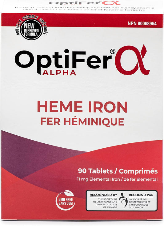 OptiFer Alpha Heme Iron 11mg Tablets, 90 Count