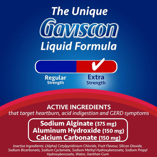 Gaviscon Extra Strength Fruit Antacid Liquid 600ml
