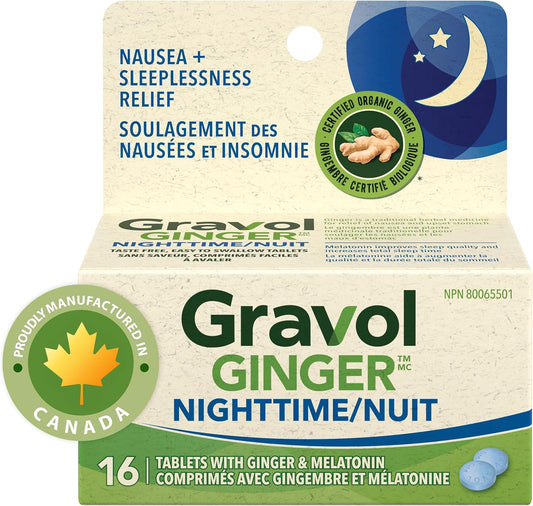 Ginger & Melatonin Nighttime Sleep Aid Tablets - 16 Count