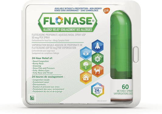 Flonase 24-Hour Allergy Nasal Spray, 60 Sprays