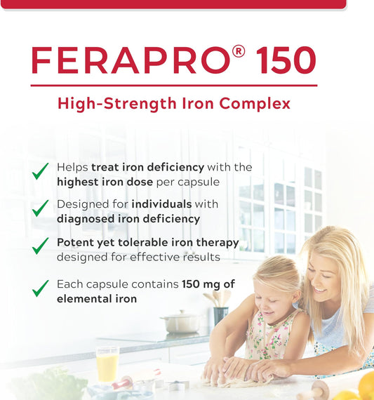FeraPro 150mg Vegan Iron Capsules 100ct