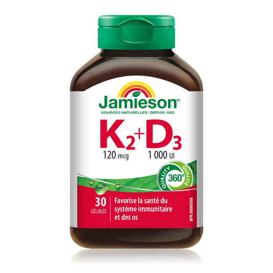 Vitamin K+D 120mcg/1000IU Softgels, 30 Count