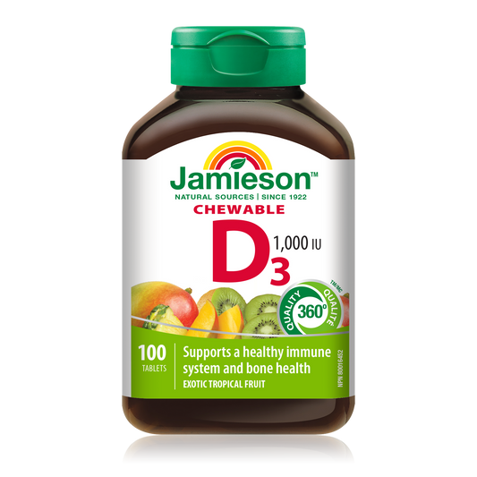 Vitamin D3 1000 IU Chewable Tablets, 100 Count