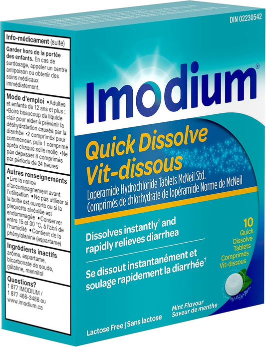 Imodium Quick-Dissolve Diarrhea Relief Tablets, 10ct