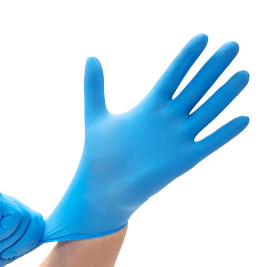 Blue Nitrile Gloves, Medium, Box of 100