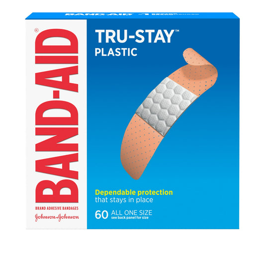 Plastic Adhesive Bandages, 60 Count