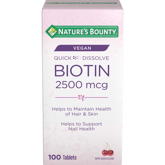 Biotin 2500mcg Cherry Quick-Dissolve Tablets - 100 Count