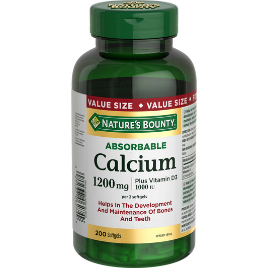 Absorbable Calcium with Vitamin D3 Softgels - 200 Count