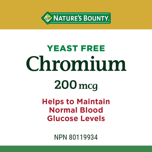 Chromium 200mcg Tablets 100 Count