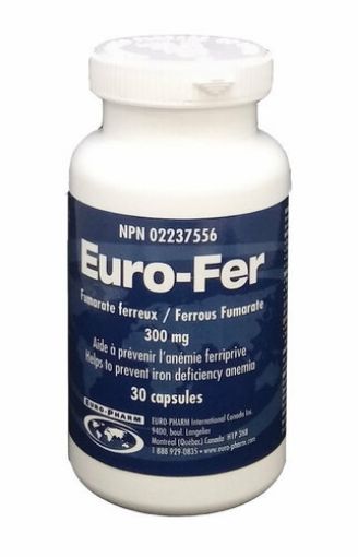 Euro-Fer 300mg Iron Capsules, 30 Count