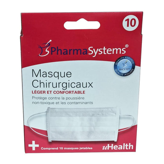 Surgical Face Masks with Ear Loops, 10-Pack
