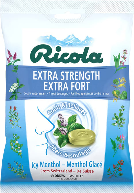 Extra Strong Icy Menthol Throat Lozenges, 19 Pack