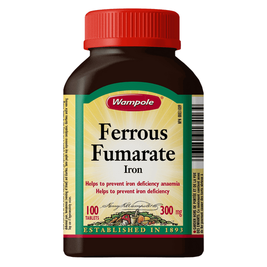 Ferrous Fumarate 300mg Iron Tablets, 100 Count
