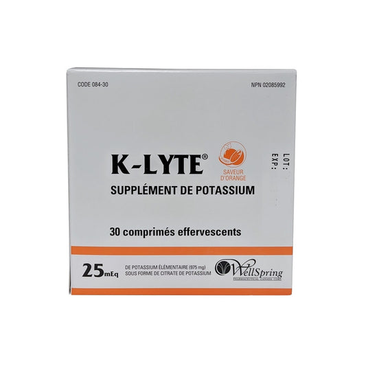 K-Lyte Potassium 25mEq Effervescent Tablets, Orange, 30 Count
