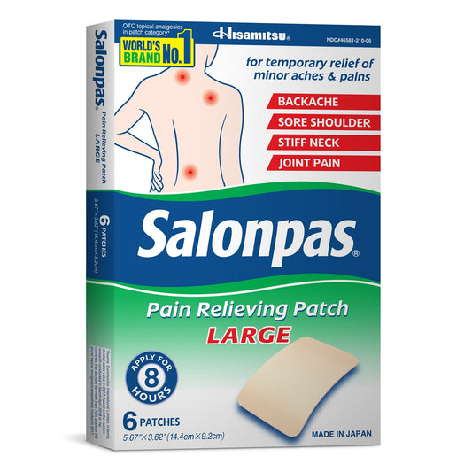 Salonpas Large Pain Relief Patches, 6 Pack