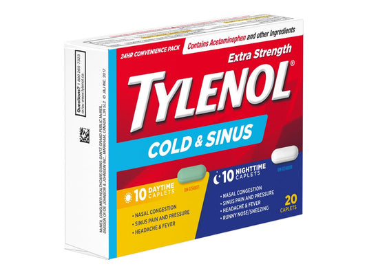Extra Strength Cold & Sinus Day/Night Caplets, 20 Pack