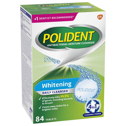 Polident Whitening Denture Cleanser Tablets 84 Pack