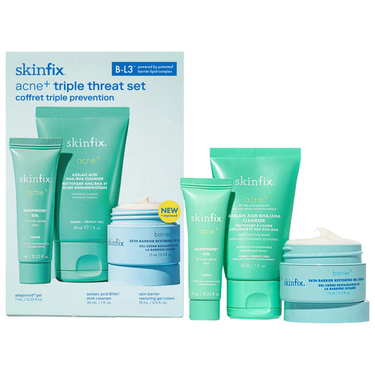 acne+ triple threat set with Salicylic Acid (BHA) + Niacinamide with B-L3™