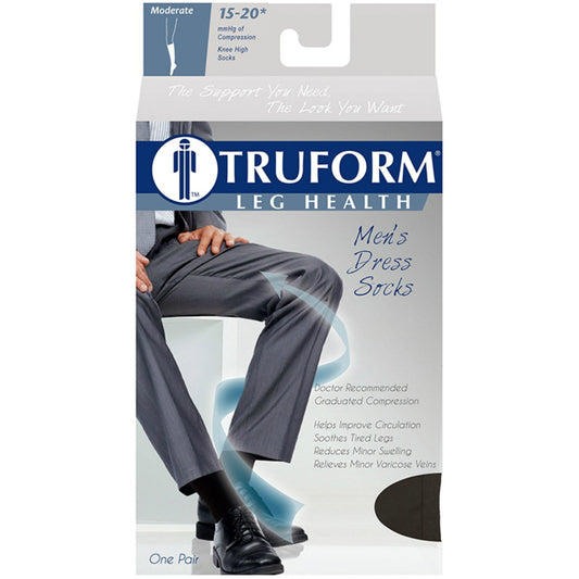 Men's Black Compression Dress Socks - Large