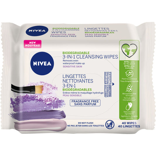 Biodegradable Sensitive Skin Cleansing Wipes 40-Pack
