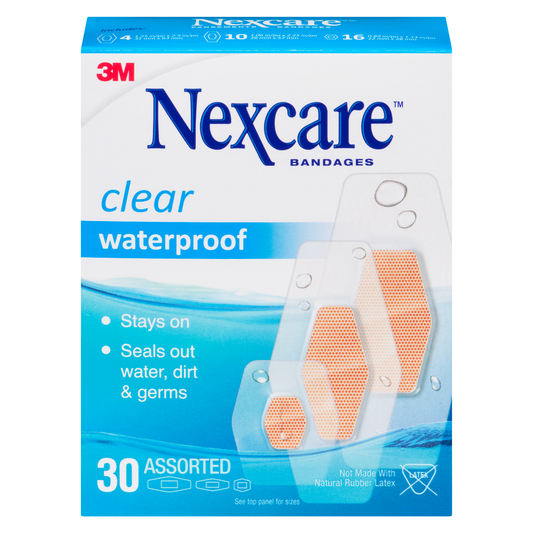Waterproof Clear Bandages Assorted 30-Pack