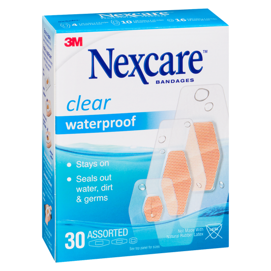 Waterproof Clear Bandages Assorted 30-Pack