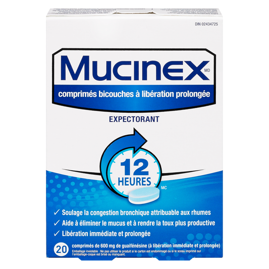 Mucinex 600mg Chest Congestion Relief Tablets, 20 Count