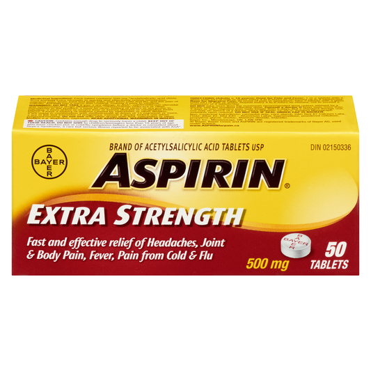 Aspirin 500mg Tablets, 50 Count