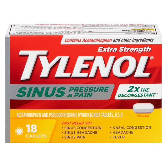 Extra Strength Sinus Pressure & Pain Relief Caplets, 18-Pack