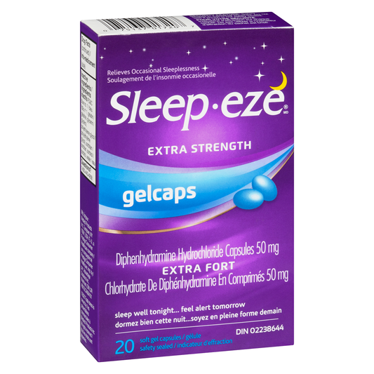 Extra Strength Sleep Aid Gelcaps 50mg, 20 Count