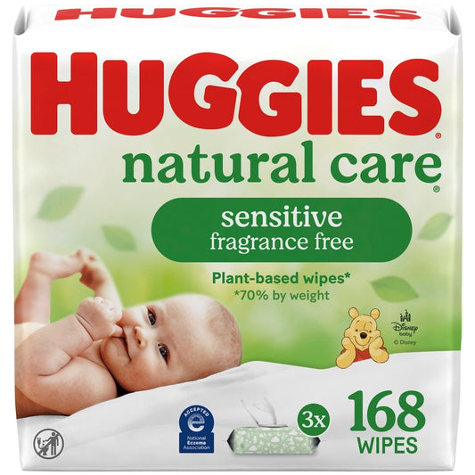 Natural Care Sensitive Baby Wipes, 168 Count (3 Packs)