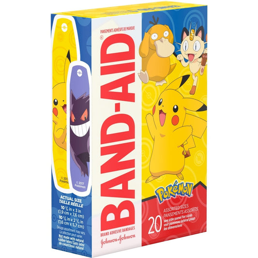 Pokémon Waterproof Adhesive Bandages, 20 Count