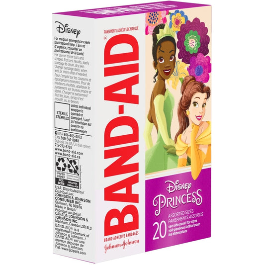 Disney Princess Bandages for Kids, 20 Count