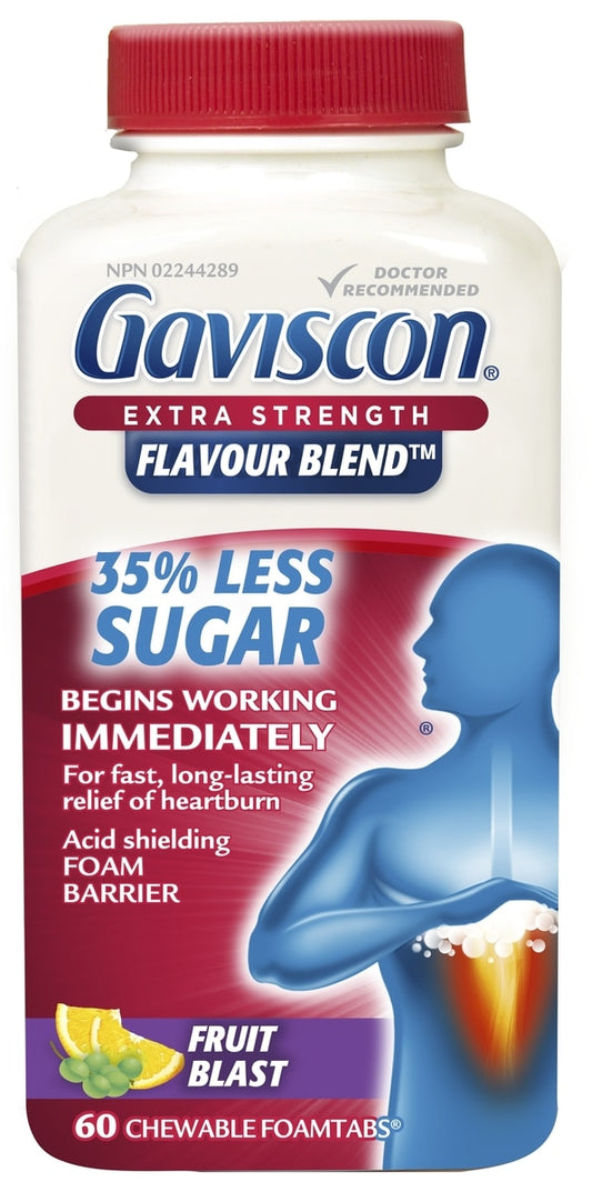 Gaviscon Extra Strength Chewable Tablets Flavour Burst 60ct