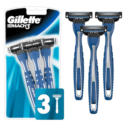 Mach3 Disposable Razors for Men, 3-Pack
